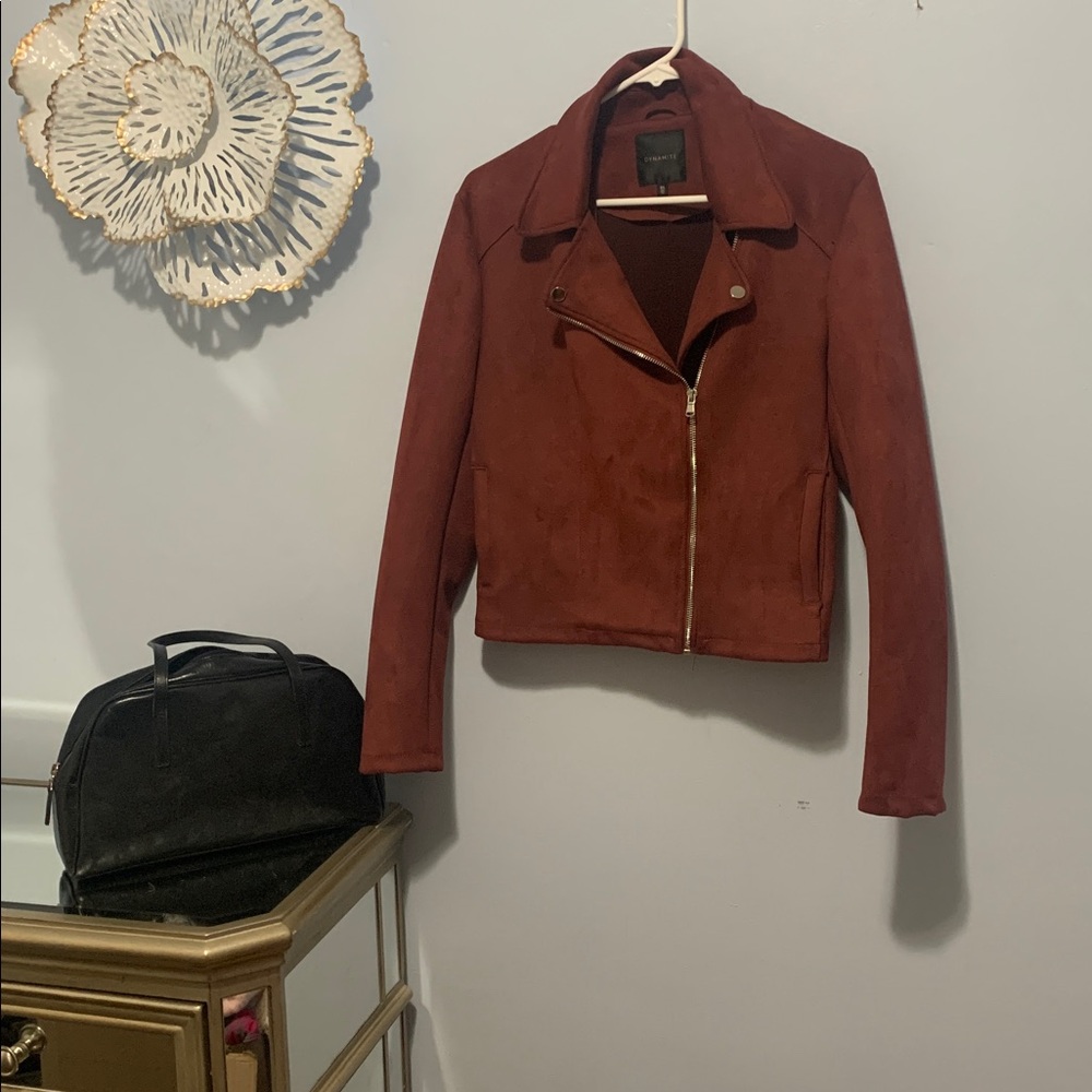 Dynamite Faux Suede Moto Jacket size large